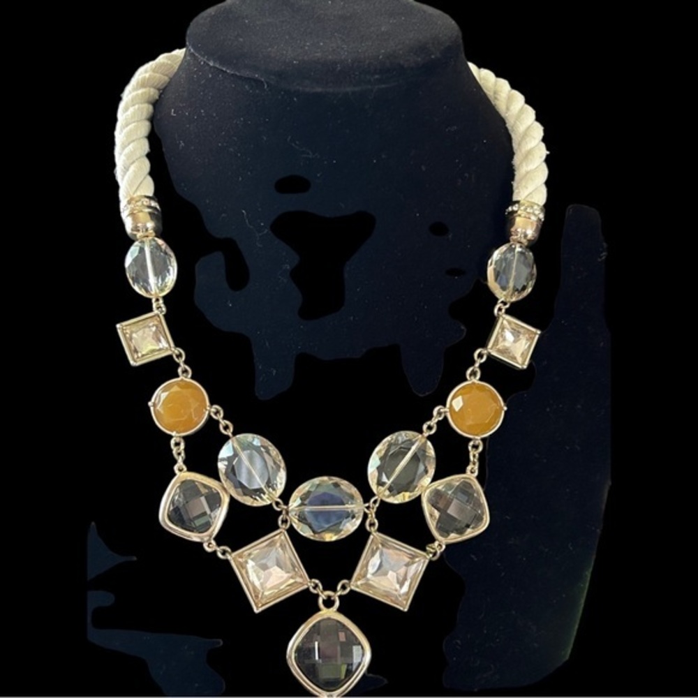 Vintage‎ Loft Glass And Rope Necklace - Picture 2 of 7